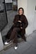Beige Melange Oversize-Trenchcoat