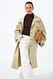 Beige Oversize-Lang-Trenchcoat mit hohem Kragen
