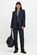 Mid Grey Gerade geschnittene Melange-Anzughose mit hoher Taille