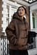 Brown Bonded-Jacke mit Kapuzendetail