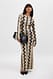 Swirl Beige Print Maxi-Strickkleid mit Jacquardmuster
