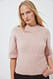 Cream kurzärmeliger Strickpullover aus Alpakamischung