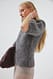 Cream kurzärmeliger Strickpullover aus Alpakamischung