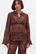 Brown gehäkeltes Stricktop mit langen Ärmeln