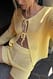 Light Yellow taillierte Strick-Shorts