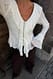 Offwhite Strickpullover mit Volantdetail