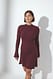Dark Grey Hochgeschlossenes, gestricktes Minikleid aus fließendem Stoff