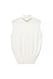 Offwhite ärmelloses Stricktop mit hohem Ausschnitt