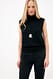 Offwhite ärmelloses Stricktop mit hohem Ausschnitt