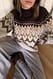 Multi Colour Print hochgeschlossener Strickpullover