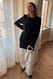 Black Strick-Minikleid mit gepolsterten Schultern