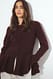 Red Strick-Cardigan mit Peplum