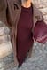 Burgundy geripptes Strick-Maxikleid