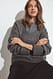 Mid Grey Mel Strickpullover aus Wollmischung mit Rundhalsausschnitt