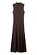 Brown ärmelloses Maxikleid aus Strick mit Nahtdetail