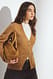 Camel taillierter Strick-Cardigan aus Wollmischung