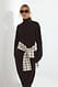 Black skulpturales Midikleid aus Wollmischung