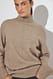 Beige Pullover aus Strick aus Wollmischung mit Nahtdetail