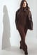 Warm Brown Maxikleid aus Strickmischung mit Wollanteil und Rollkragen