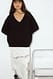 Blue Oversize-Strickpullover aus Wolle mit V-Ausschnitt