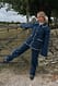 Blue Denim-Blazer mit Spitzendetail