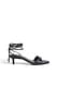 Black Leder-High-Heels mit Knöchelriemchen