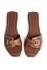 Tan Leather Buckle Slippers