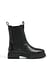 Black Plateau-Lederstiefel ohne Absatz