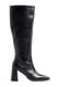 Brown Lederstiefel mit eckiger Zehenpartie