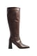 Brown Lederstiefel mit eckiger Zehenpartie