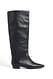 Black kniehohe Stiefel aus Leder mit eckiger Spitze