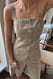 Beige Weste aus Leinenmischung mit Knopfdetail