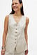 Beige Weste aus Leinenmischung mit V-Ausschnitt