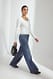 Mid Blue Weite Jeans mit tiefer Taille