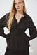 Black Lyocell Bluse mit langen Ärmeln und durchsichtigem Pintuck