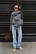 Dark Grey gerade Jeans mit niedriger Taille