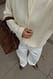 Offwhite Strickjacke mit Rundhalsausschnitt