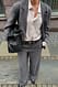 Dark Grey Maxi-Oversize-Blazer in Strukturoptik