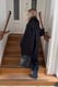 Black langer Mantel aus Wollmischung mit Schaldetail