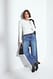 Mid Blue Ankle-Jeans mit mittlerer Taille