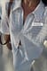 Offwhite Oversize-Shirt mit Häkelkragen