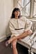Beige strukturierte Jacke