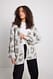 Grey Leopard Übergroße gebürstete Strickjacke, Leoparden-Look
