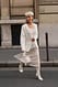 Offwhite Blazer mit Organza-Aufschlag