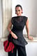 Black Organza-Top mit kurzen Ärmeln