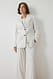 Cream/Black Oversize-Nadelstreifenblazer