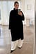 Black Oversize-Mantel aus Wollmischung