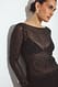 Black/Silver Strass-Oberteil