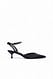 Black Slingback-Pumps mit Riemchen und Strass