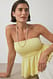 Light Yellow Tube-Top mit Rosenmuster